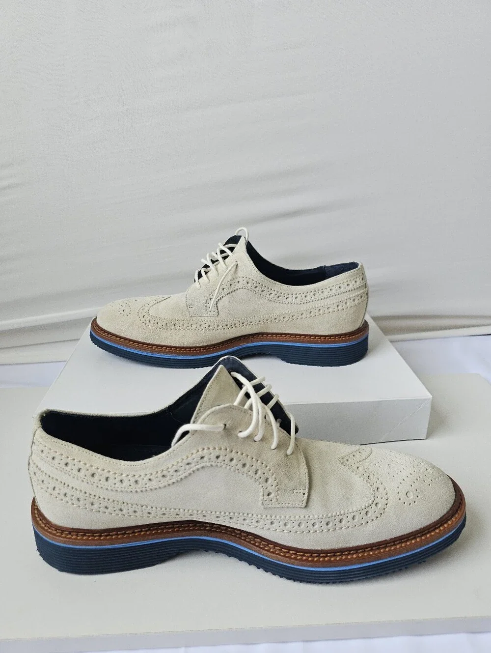 Johnston & Murphy Collection Suede Wingtip Oxfords - Italy